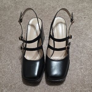 Elegant Black Women's Slingback Shoes